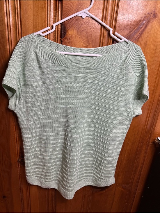 Talbots Tops - Talbots Mint Green Short-Sleeve Knit Scoop Neck Sweater